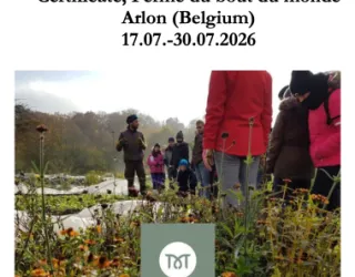 Residential Permaculture Design Certificate (group of people learning in biodiversity meadow)