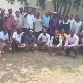 PEACE Foundation staffs with district leaders monitoring project activities in Bundibugyo district, western Uganda. 